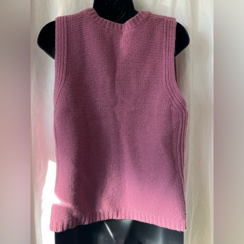 Moda International 100% Wool Pink V Neck Sweater Best Women's‎ Sz L - Picture 6 of 6